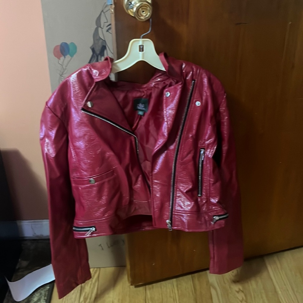 Red leather jacket